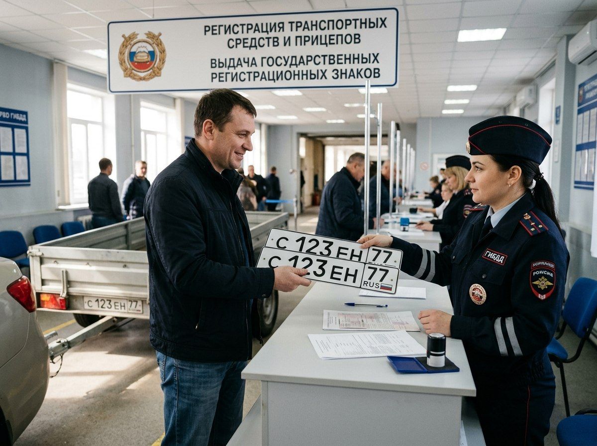 Выдача регистрационных знаков на прицеп в ГИБДД